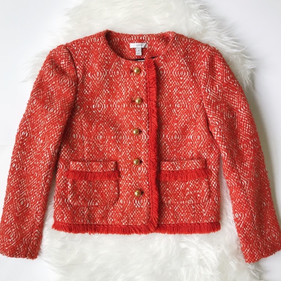 J.Crew Lady Jacket in Corkscrew Tweed in Red - Picture 4 of 8